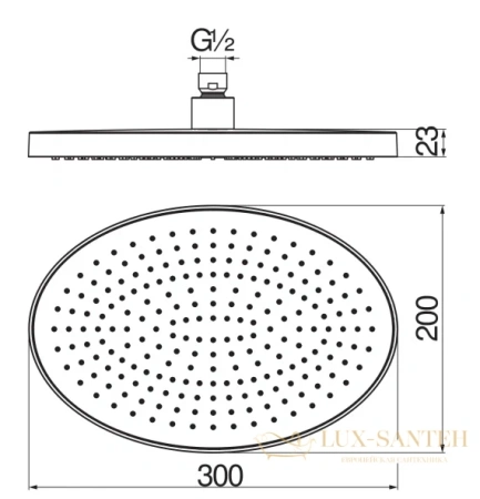 верхний душ nobili, ad139/71cr chrome 30x20 см, цвет хром