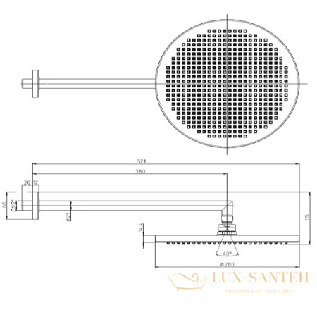 верхний душ bossini apice h70430i.073 ø 280 мм, черный матовый