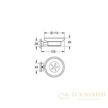 мыльница grohe essentials cube 40754001, хром