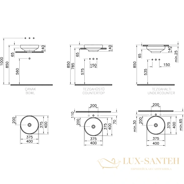 раковина-чаша vitra water jewels 4334b003-1361 40 см, белый