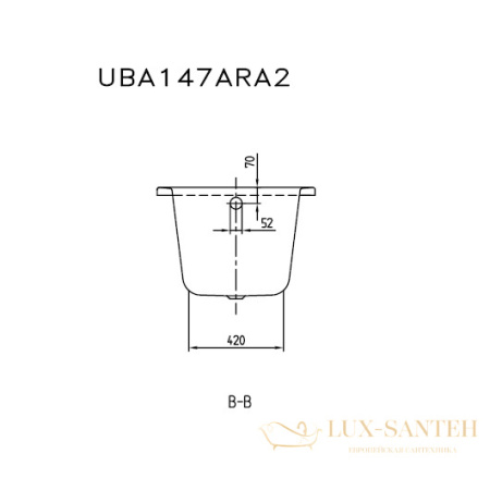 акриловая ванна villeroy & boch architectura 140х70 uba147ara2v-01, белый alpin