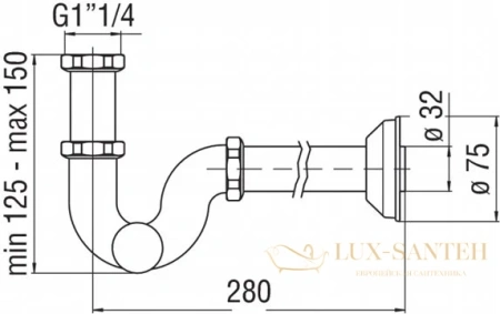 сифон для раковины nobili, av00105/2cr, цвет хром