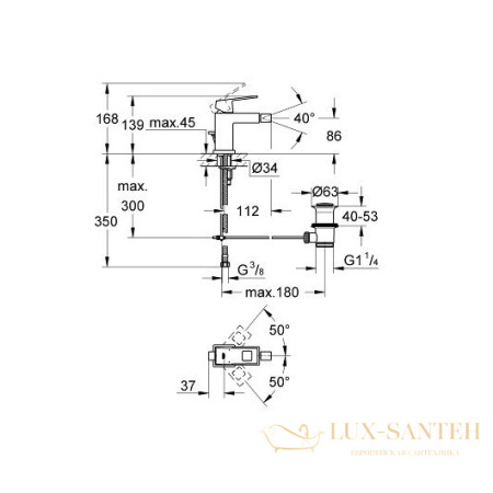 смеситель grohe eurocube 23138000 для биде, хром