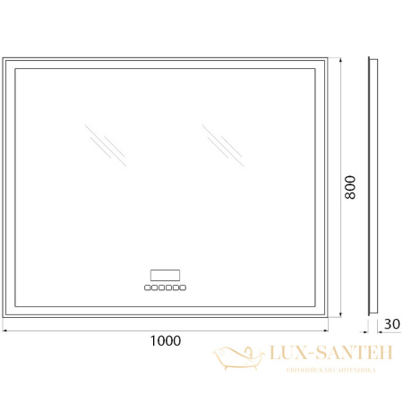 зеркало belbagno spc spc-grt-1000-800-led-tch-rad с подсветкой, с сенсорным выключателем, с bluetooth, с термометром, с радио 