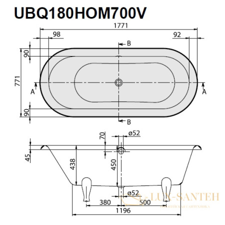 квариловая ванна villeroy & boch hommage 177х77 ubq180hom7wbcv-01, белый alpin