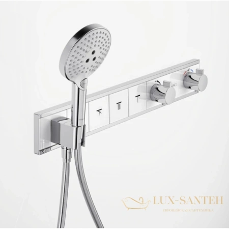 термостат hansgrohe rainselect 15357600 для 4 потребителей, черный/хром