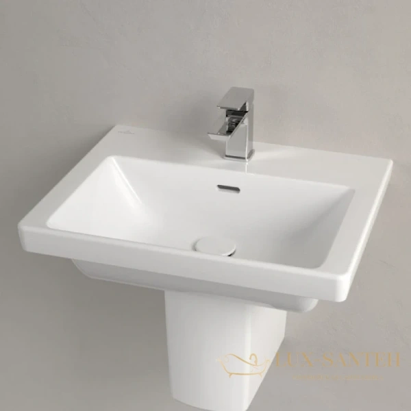 раковина villeroy & boch subway 3.0 4a705501 55х44 см, альпийский белый