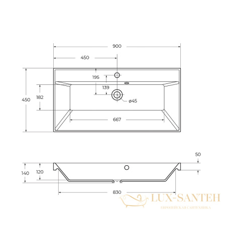 раковина belbagno bb900/450-lv-art-ast-nero 90 см, черный матовый