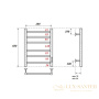 полотенцесушитель 400x600 электрический point аврора pn10846 п6 диммер справа, хром