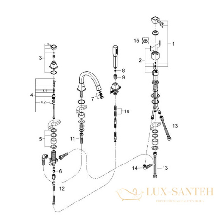 смеситель grohe grandera 19936000 для ванны, хром