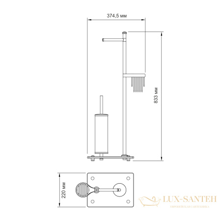 комбинированная напольная стойка wasserkraft k-1264white, никель