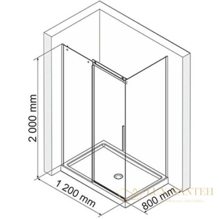 душевой уголок wasserkraft alme 15r06 120х80 см 