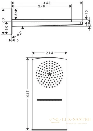 верхний душ hansgrohe rainfall 180 air хром 28433000