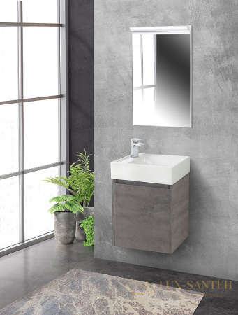 тумба под раковину belbagno kraft mini kraft mini-500/260-1a-so-cg-l 50 см l подвесная, cemento grigio