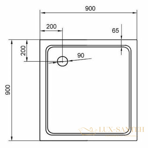 душевой поддон cezares tray smc tray-m-a-90-35-w из стеклокомпозита 90x90, белый