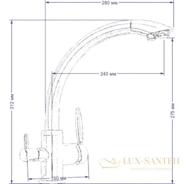 смеситель seaman barcelone ssl-5382-sun для кухни, золотой