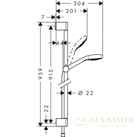 душевой гарнитур hansgrohe croma select e multi 26590400 белый/хром