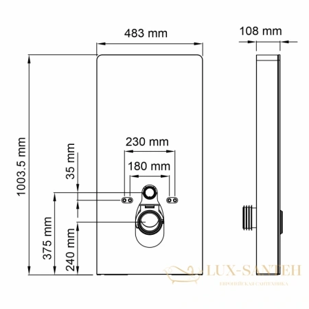 монтажный элемент wasserkraft naab 86tlt.040.se.bl для подвесного унитаза, черный