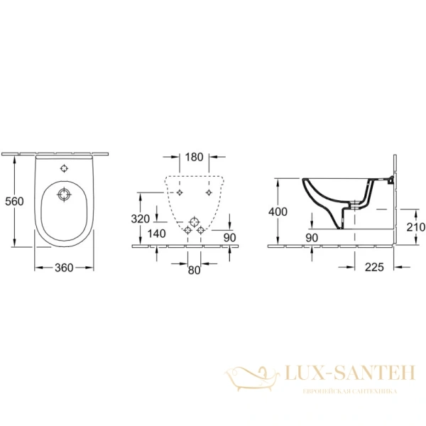 подвесное биде villeroy & boch o.novo 54600001, альпийский белый