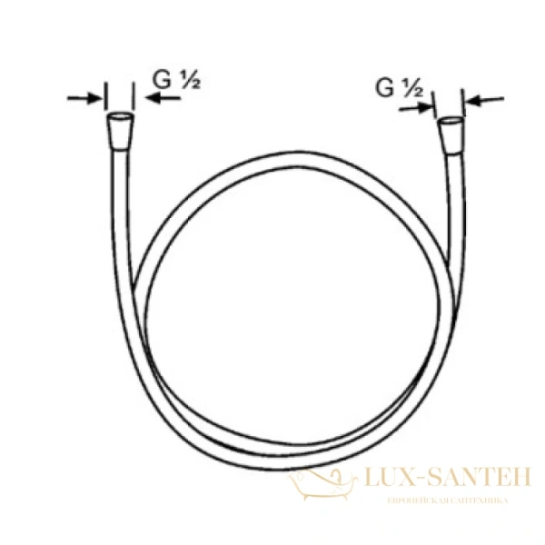 душевой шланг kludi suparaflex white 6107191-00 125 см, хром/белый