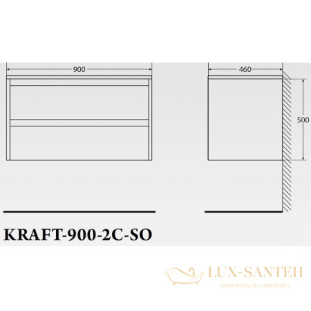 тумба под раковину belbagno kraft kraft-900-2c-so-bo 90 см подвесная, bianco opaco