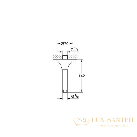 кронштейн для верхнего душа grohe grandera 27978000, хром