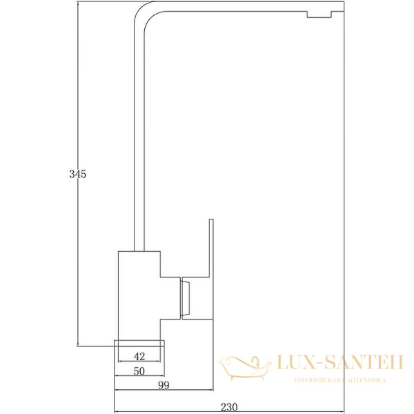 смеситель zorg steel hammer sh 5104 inox для кухни, нержавеющая сталь