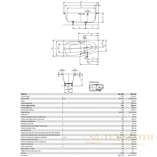 стальная ванна kaldewei mini star 224700013001 831 r 157х75 см с покрытием easy-clean, альпийский белый 