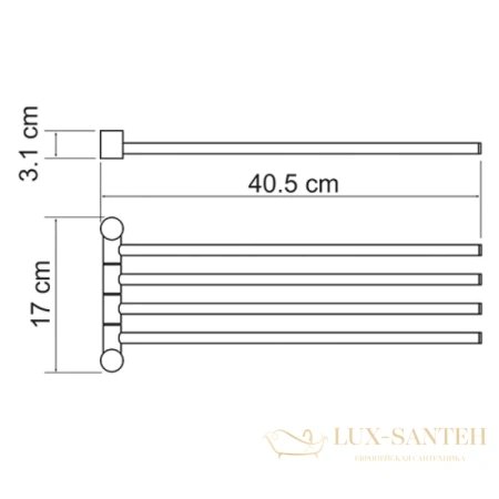 полотенцедержатель wasserkraft bm k-1034 40,5 см, хром