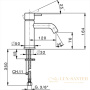 смеситель для раковины, cisal less new, ln00054021, без донного клапана, хром