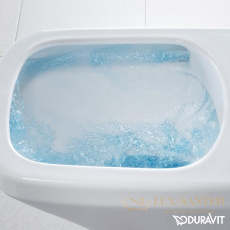 чаша подвесного безободкового унитаза duravit durastyle 2538090000 rimless, белый