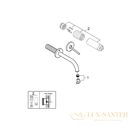 смеситель grohe atrio 19287dc3 для раковины, сталь