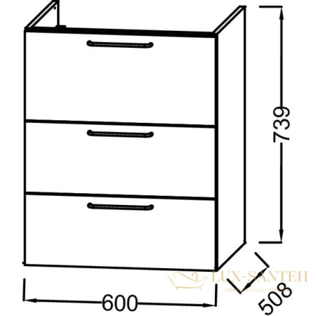 тумба jacob delafon odeon rive gauche eb2530-r8-n18 60 см, белый