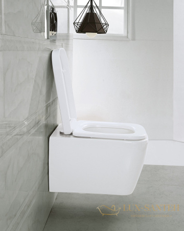 подвесной унитаз belbagno veneto bb132chr/bb132sc с сиденьем микролифт, белый