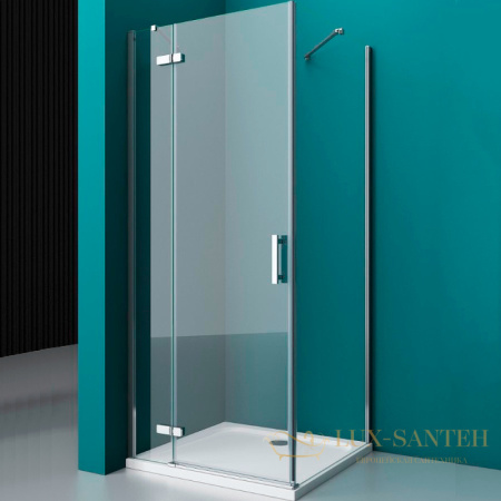 душевой уголок belbagno kraft kraft-ah-12-100/80-c-cr-l 100х80 см профиль хром, стекло прозрачное 