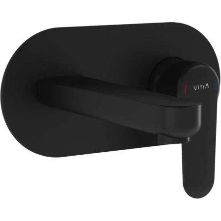 смеситель для раковины vitra root round a4272136exp без донного клапана, черный матовый