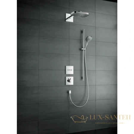 душевой гарнитур hansgrohe raindance select e 120 26621000 со штангой 90 см и мыльницей, хром