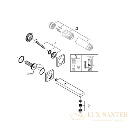 смеситель grohe eurocube joy 19998000 для раковины, хром