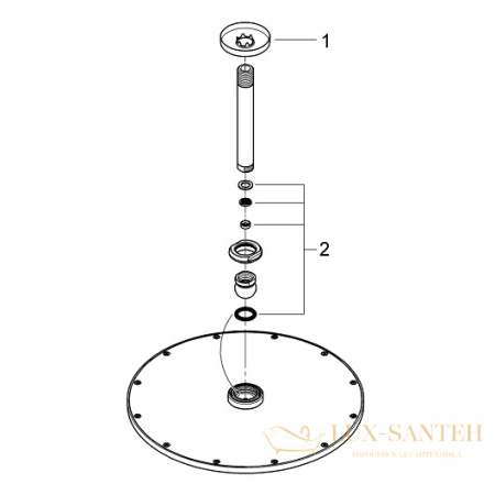 верхний душ grohe rainshower cosmopolitan 310 26067a00, темный графит глянец