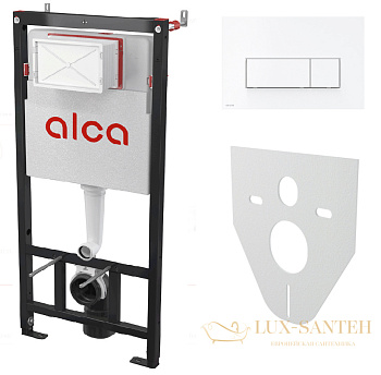 инсталляция alcaplast am101/1120-4:1 ru m570-0001 для унитаза с панелью смыва белый глянцевый