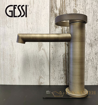 смеситель gessi anello 63301 713 для раковины, antique brass