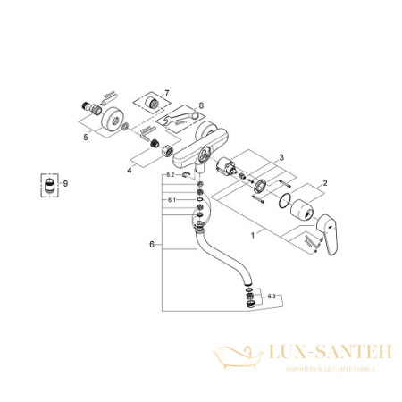 смеситель grohe eurodisc cosmopolitan 33772002 для мойки, хром