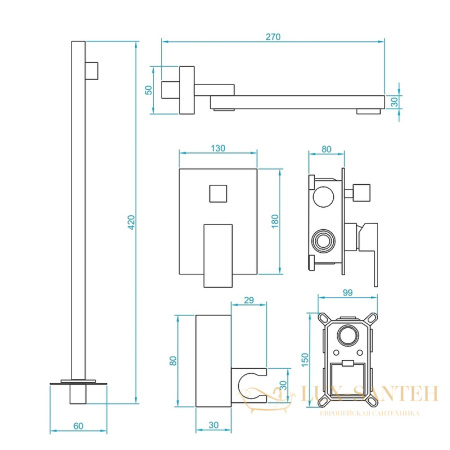 душевая система rgw shower panels 51140856-01 sp-56, хром