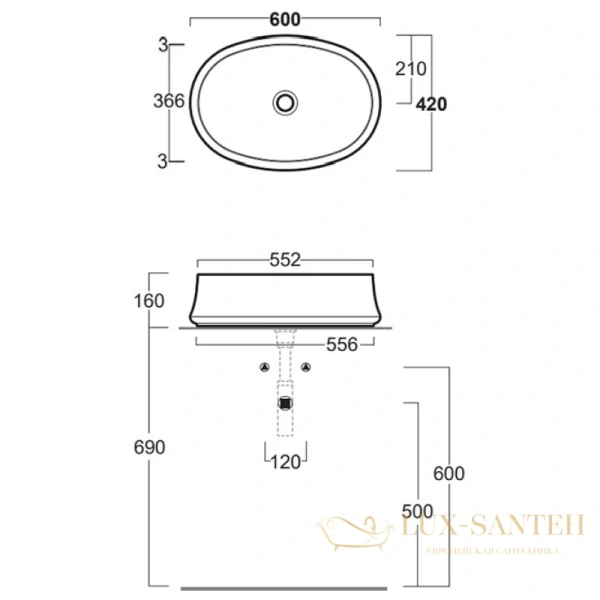 раковина simas sharp sh04bi*0 60x42 см, белый