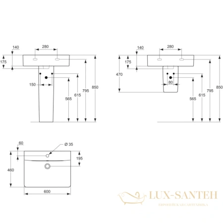 раковина ideal standard connect cube e794501 60 см, белый