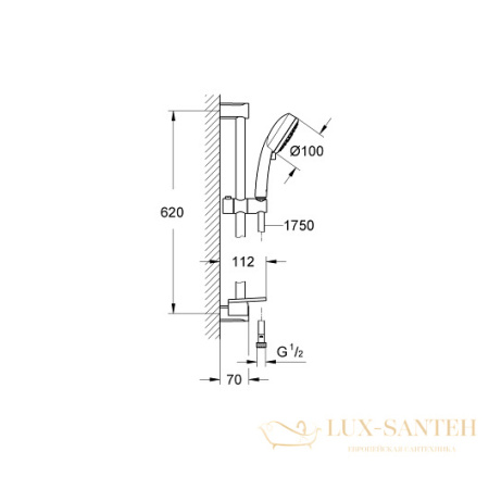 душевой гарнитур grohe new tempesta cosmopolitan 100 27577002 9,5 л/мин, белый