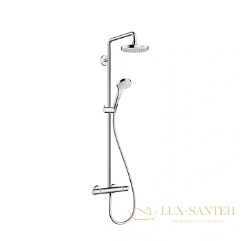 душевая стойка hansgrohe croma select s 27253400, showerpipe 180 2jet с термостатом, белый/хром