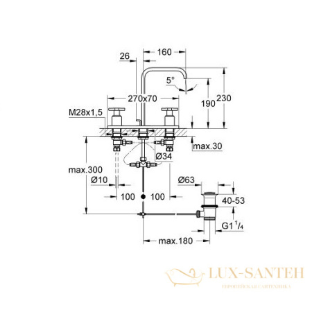 смеситель grohe allure 20143000 для раковины, хром