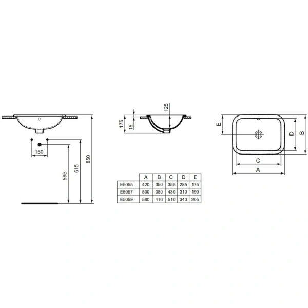 раковина ideal standard connect e505501 42х35 см, белый