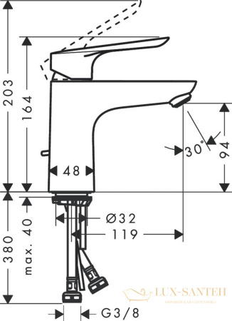 смеситель для раковины hansgrohe logis e 71161000